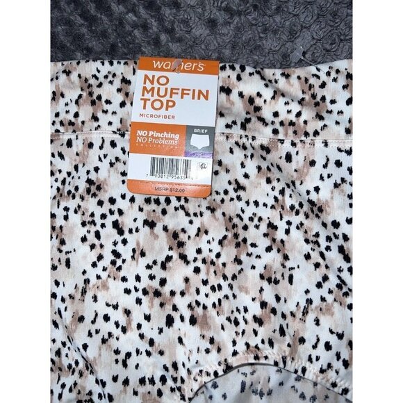 NWT WARNERS No Muffin Top Microfiber Animal Print Briefs Panties Lingerie Sz 2XL - Picture 3 of 6